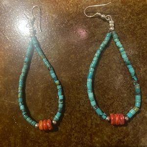 Authentic Turquoise/Coral Earring